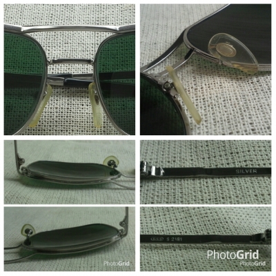 แว่นตาเจแปนิชวินเทจ ยุค &#039;90s  โมเดลสุดหล่อ &#039;สี่เหลี่ยม - นักบิน - คานโค้ง&#039;  Vintage SILVER handmade in Japan