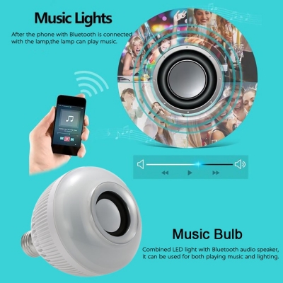 หลอดไฟ LED(E27)+ลำโพง Bluetooth