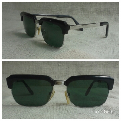 แว่นตาอเมริกันวินเทจ  &#039;คลับมาสเตอร์ - ราชสีห์เงิน&#039; ยุค &#039;70s  Vintage OM NEW White handmade in USA