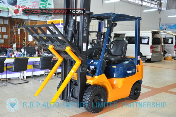 ขายรถโฟล์คลิฟท์มือสอง TOYOTA รุ่น 7FD15-14350 นำเข้าจากประเทศญี่ปุ่น 100\% ไม่เคยใช้งานในไทย