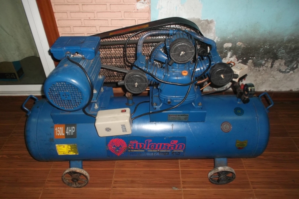 ปั้มลม 150ลิตร ไฟบ้าน220vสามสูบ พร้อมใช้งาน
