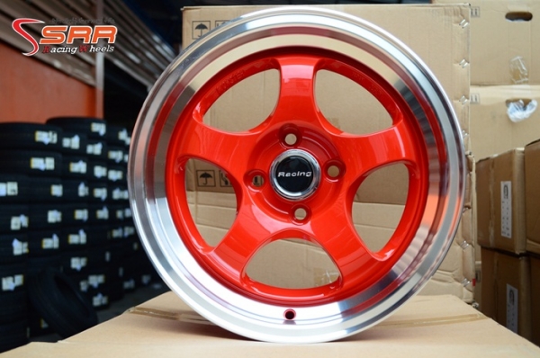 S1R DS-021 ขอบ15 4X100 สีแดงขอบเงา วงละ 2,500 บาท
