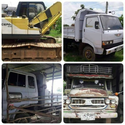 ขายเหมา 4 รายการ 1,200,000 บาท   ขาย 495,000 บาท KOBELCO SK120 MARK 3 เอกสารอินวอยท์   ขาย 185,000 บาท ISUZU หัวยาว 1 เพลา เครื่อง 6BB1-145 แรง เอกสารเล่มทะเบียน  ขาย 385,000 บาท HINO FD176 ดั้ม 5 คิว เครื่อง HO7C-185 แรง เอกสารเล่มทะเบียน  ขาย 365,000 บา