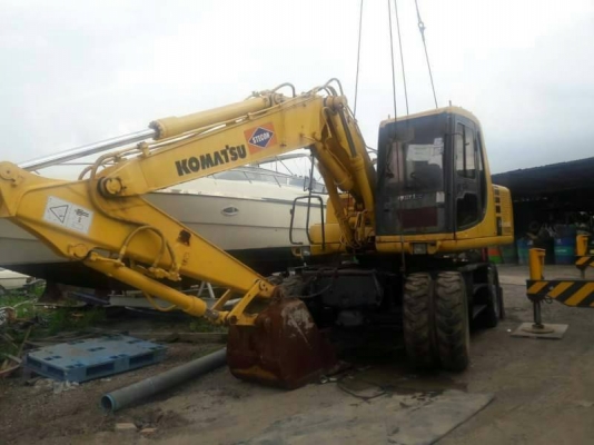ขาย 895,000 แบคโฮล้อยาง KOMATSU PW 130-7 เครื่องดี ปั้มแรง ยางดี เอวแน่น เอกสารอินวอยท์ รถอยู่ วังน้อย จ.พระนครศรีอยุธยา 090-772-3710 090-772-3708