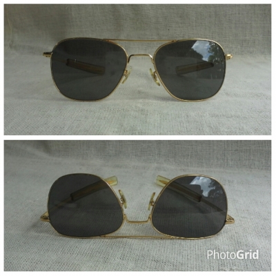 แว่นตาอเมริกันเสืออากาศ ยุค &#039;60s  ตัวเทพบุตร!  หายาก!  Vintage COMMAND/AO handmade in USA  เสือใหญ่!  บิ๊กไซซ์!