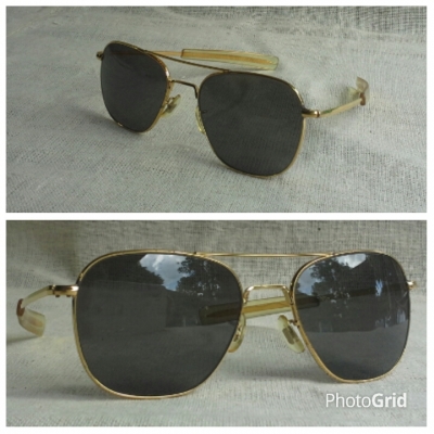 แว่นตาอเมริกันเสืออากาศ ยุค &#039;60s  ตัวเทพบุตร!  หายาก!  Vintage COMMAND/AO handmade in USA  เสือใหญ่!  บิ๊กไซซ์!