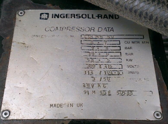 ขายด่วน ปั้มลม Air Screw ยี่ห้อ INGERSOLL Rand 58.5KW (75HP) พร้อมใช้งาน นครปฐม