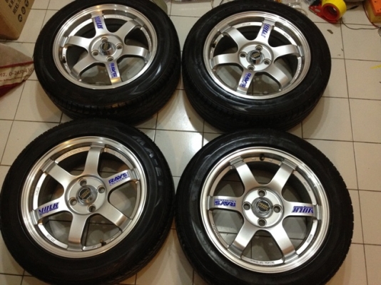 ขายแม็กลาย TE37 ขอบ15 4/100+ ยางปลายปี11 ราคา 12,500 บาท