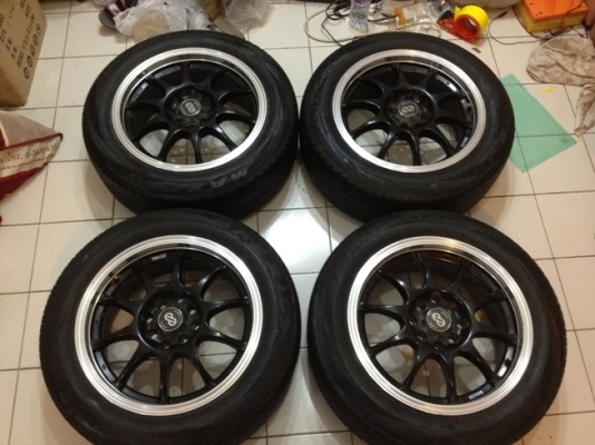 ขายแม็กมือ2 Enkei ขอบ15 4รู100+ยางปี 10 ดอกเต็ม ขาย 8900 บ.