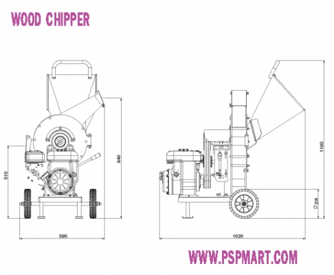 เครื่องย่อยกิ่งไม้ขนาดเล็กชนิดเครื่องยนต์ CLP WC-155 เครื่องย่อยกิ่งไม้ขนาดเล็กชนิดเครื่องยนต์ CLP WC-155