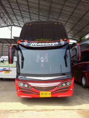 ขายรถทัวร์ 2 ชั้น scania สีแดง