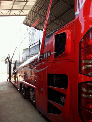 ขายรถทัวร์ 2 ชั้น scania สีแดง