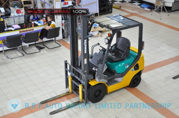 ขายรถโฟล์คลิฟท์มือสอง KOMATSU รุ่น FG15T-20-670009 นำเข้าจากประเทศญี่ปุ่น 100\% ไม่เคยใช้งานในไทย