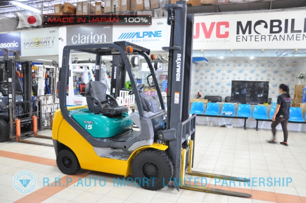 ขายรถโฟล์คลิฟท์มือสอง KOMATSU รุ่น FG15T-20-670009 นำเข้าจากประเทศญี่ปุ่น 100\% ไม่เคยใช้งานในไทย