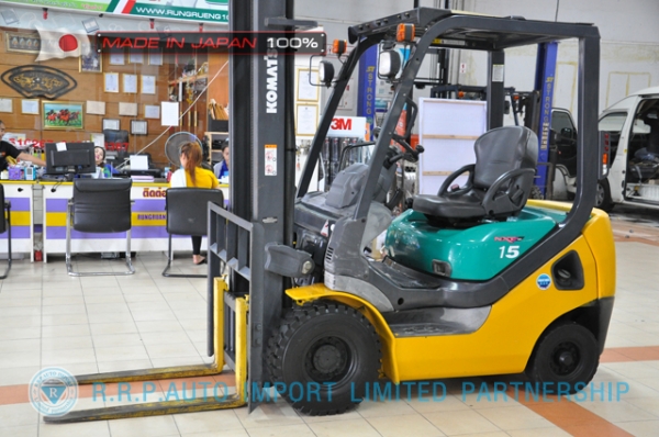ขายรถโฟล์คลิฟท์มือสอง KOMATSU รุ่น FG15T-20-670009 นำเข้าจากประเทศญี่ปุ่น 100\% ไม่เคยใช้งานในไทย