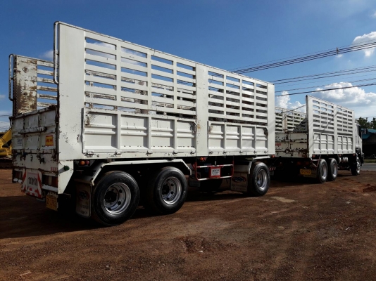 Isuzu 360 แรง ปี 56 แม่ลูกกระบะไม่ดัมพ์ ลูก 3 เพลา 7 เมตร ไมล์แสนสอง