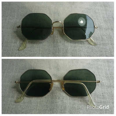 แว่นตาบิดาของ เรย์ - แบน  อเมริกันโกลด์ฟิลด์ ยุค '50  คลาสสิคที่สุด!  หายากที่สุด!  Vintage BAUSCH &amp; LOMB handmade in USA