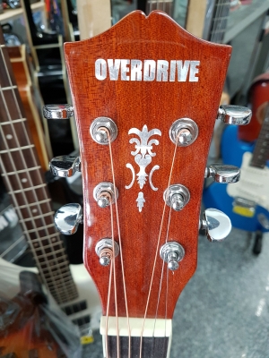 กีต้าร์โปร่งเว้าไฟฟ้า 40 นิ้ว Overdrive รุ่น F-40-N สีไม้ ของใหม่ เสียงดี