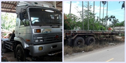 10 ล้อหัวลากพร้อมหางพื้นเรียบ รุ่น UD TRACTOR เครื่อง 6 สูบเทอร์โบ 250 แรง รุ่น PD6