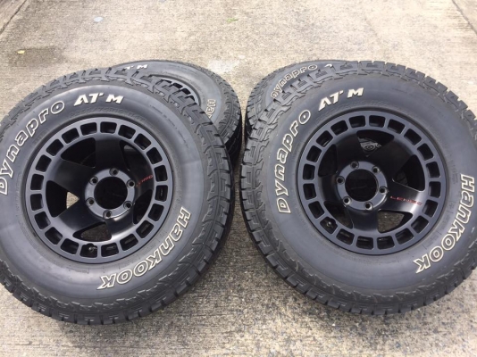 ขายล้อ LENSO ขอบ16 กว้าง8.5 ออฟ0 6รู พร้อมยาง HANKOOK Dynapro AT-M 265-75-16 ปี13 ดอกสวยมาก ชุดละ 15,500 บาท