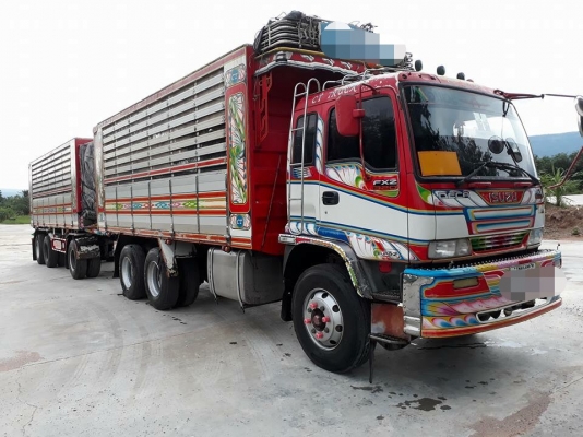 ขายรถสิบล้อ Isuzu Deca 320 ปี51 ดั้มเนียมคอกเกษตรอู่CT พ่วงแม่ลูก ใส่ของได้ 31ตัน รถสวยพร้อมใช้