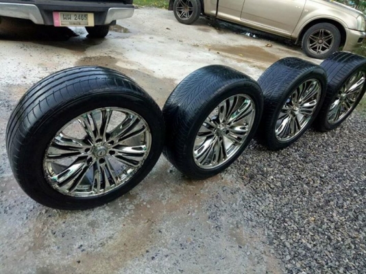 !!!!!!!!!!  ขายแม็ก พร้อมยาง. 265/50 R 20 6 รู ยางปี 14 ไม่บวม แม็กไม่คด ไม่ดุ้ง