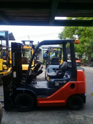 +++ ขายโฟล์คลิฟท์  TOYOTA 8FD25  ขนาด  2.5  ตัน  เครื่องยนต์ดีเซล  เสา 3  เมตร  เกียร์ธรรมดา  งาสไลด์ซ้าย + ขวา  ยางตันใหม่ครับ