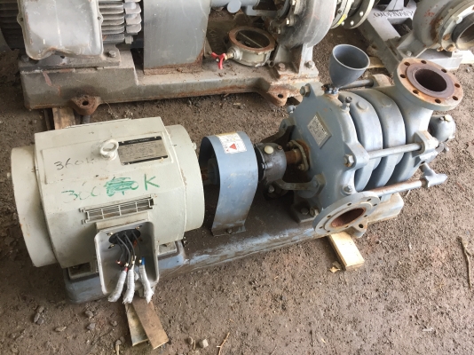 ขายปั้มน้ำมัลติสเตจยี่ห้อ EBARAเก่าญี่ป่นขนาด3ใบพัดขนาด4"x4"พร้อมมอเตอร์20แรงไฟ380vสภาพสวยมากๆ