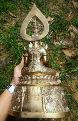 พระศรีอาริยะเมตตรัยโย เนื้อโลหะหล่อ ฐาน 7นิ้ว หน้าตัก 5นิ้ว สูง 14.5นิ้ว พระหิ้งพระบ้านไว้บูชาเพื่อความสิริมงคล