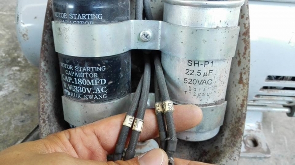 ** SOLD ** มอเตอร์ Mitsubishi 3 HP 220V 2 สายไฟบ้านลวดเดิมๆพร้อมใช้