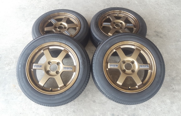 ล้อมือ2 TE37 ขอบ15 กว้าง7 4รู100 ยางปี15   4 ล้อ