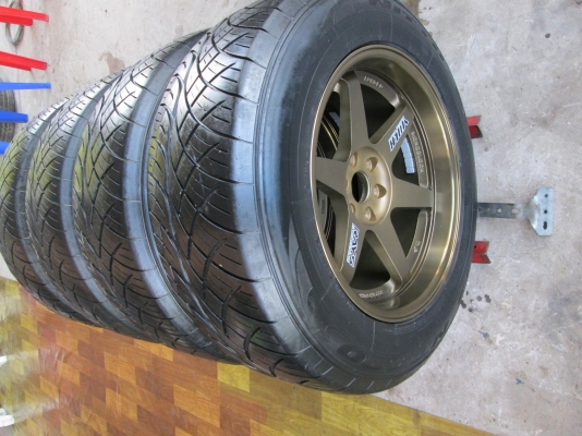 ล้อแม็ก TE37 ขอบ18 6รู114 พร้อมยาง ใส่ นาวาร่า