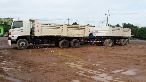 ขาย HINO 320 พ่วงแม่ลูก กระบะเหล็กสามมิตร รถปี 52