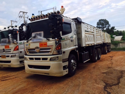 Hino mega 344 แรง ปี 56 ดัมพ์แม่ลูกสามเพลาแท้ สวยเดิมราคาไม่แพง