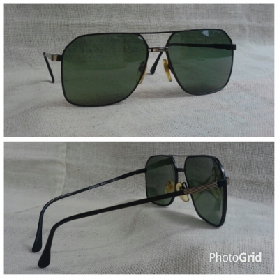 แว่นตาอเมริกันแฮนด์เมด ยุค &#039;80s  &#039;ราชสีห์ดำ - นักบิน&#039;  โมเดล &#039;นักบิน&#039; สุดเท่  Vintage ROCHESTER handmade in USA  บิ๊กไซซ์!  หล่อใหญ่!