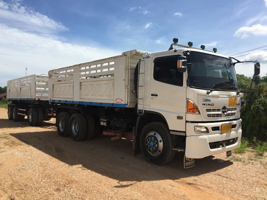 ขายรถพ่วง HINO 380แรง ซีรีส์500 ปี 58 เลขไมล์ 130,xxx ดั้มพ์สามมิตร สภาพเดิมๆ