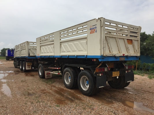 ขายรถพ่วง HINO 380แรง ซีรีส์500 ปี 58 เลขไมล์ 130,xxx ดั้มพ์สามมิตร สภาพเดิมๆ