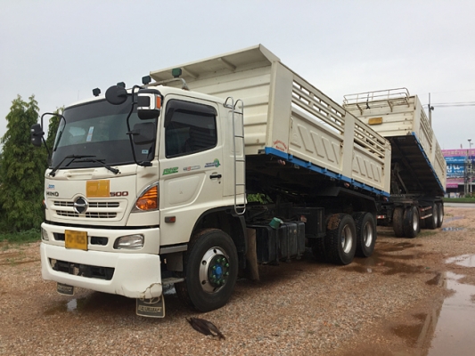 ขายรถพ่วง HINO 380แรง ซีรีส์500 ปี 58 เลขไมล์ 130,xxx ดั้มพ์สามมิตร สภาพเดิมๆ