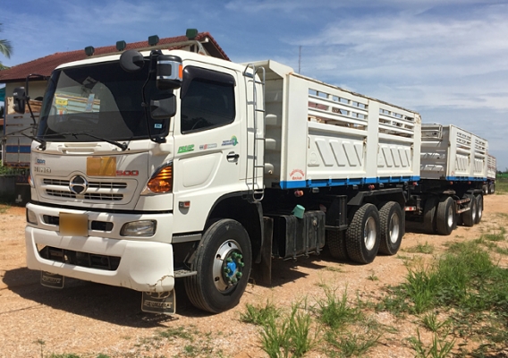 ขายรถพ่วง HINO 380แรง ซีรีส์500 ปี 58 เลขไมล์ 130,xxx ดั้มพ์สามมิตร สภาพเดิมๆ