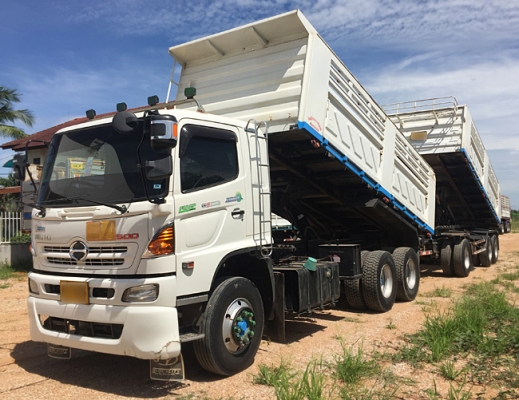 ขายรถพ่วง HINO 380แรง ซีรีส์500 ปี 58 เลขไมล์ 130,xxx ดั้มพ์สามมิตร สภาพเดิมๆ