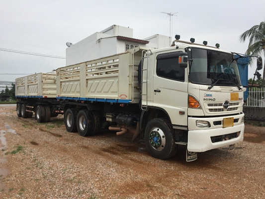 ขายรถพ่วง HINO 380แรง ซีรีส์500 ปี 58 เลขไมล์ 130,xxx ดั้มพ์สามมิตร สภาพเดิมๆ