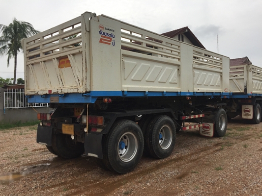 ขายรถพ่วง HINO 380แรง ซีรีส์500 ปี 58 เลขไมล์ 130,xxx ดั้มพ์สามมิตร สภาพเดิมๆ