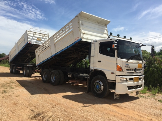 ขายรถพ่วง HINO 380แรง ซีรีส์500 ปี 58 เลขไมล์ 130,xxx ดั้มพ์สามมิตร สภาพเดิมๆ
