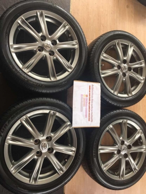 ล้อแม็กซ์ Vios Top ขอบ 16 สีรมดำ พร้อมยาง บริดโตน 195/50/16 ปี 13 ดอกเต็มๆ