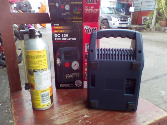 ปั๊มลมยาง+น้ำยาเคลือบยางฉุกเฉิน