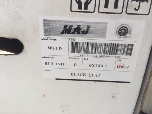 ล้อหยดน้ำ Weld 17x9 ออฟ 0 สภาพใหม่กริ๊บๆ 4วง