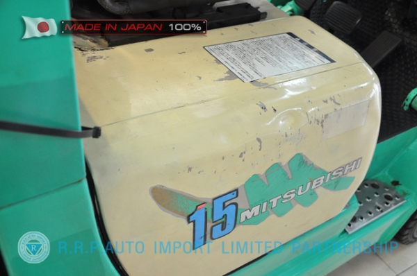 ขายรถโฟล์คลิฟท์มือสอง MITSUBISHI รุ่น FG15-51923 นำเข้าจากประเทศญี่ปุ่น 100\% ไม่เคยใช้งานในไทย
