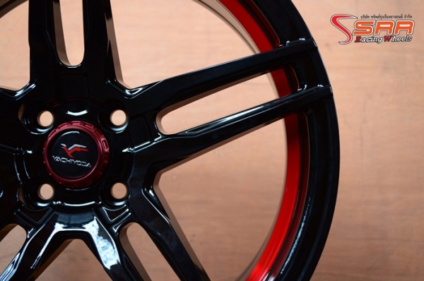 ล้อแม็กซ์ YACHIYODA SX-4 ขอบ17 4H100 สีดำตัดขอบแดง ล้อแม็กซ์ YACHIYODA SX-4 ขอบ17 4H100 สีดำตัดขอบแดง