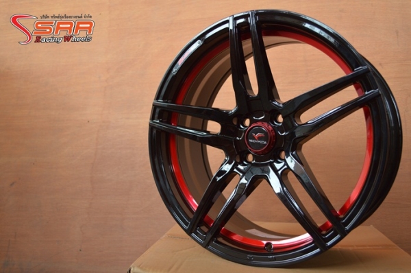 ล้อแม็กซ์ YACHIYODA SX-4 ขอบ17 4H100 สีดำตัดขอบแดง