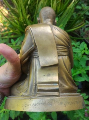 หลวงพ่อสุ่น วัดบางปลาหมอ บางบาล อยุธยา หน้าตัก 5นิ้วครึ่ง พระเก่าหิ้ง เนื้อทองเหลือง บูชาเพื่อความสิริมงคล